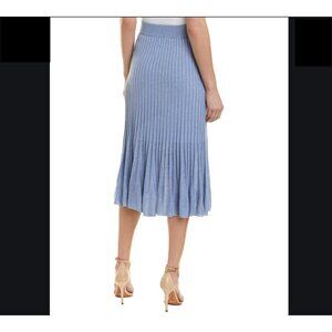 525 America Ribbed Knit Flared Midi Skirt Dusk Blue Melange‎ M